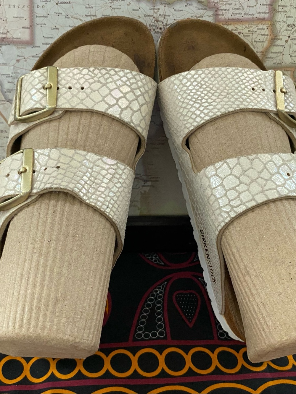 Pre-owned Birkenstock Arizona Sandal In Beige 37/6 Women’s - Picture 2 of 10